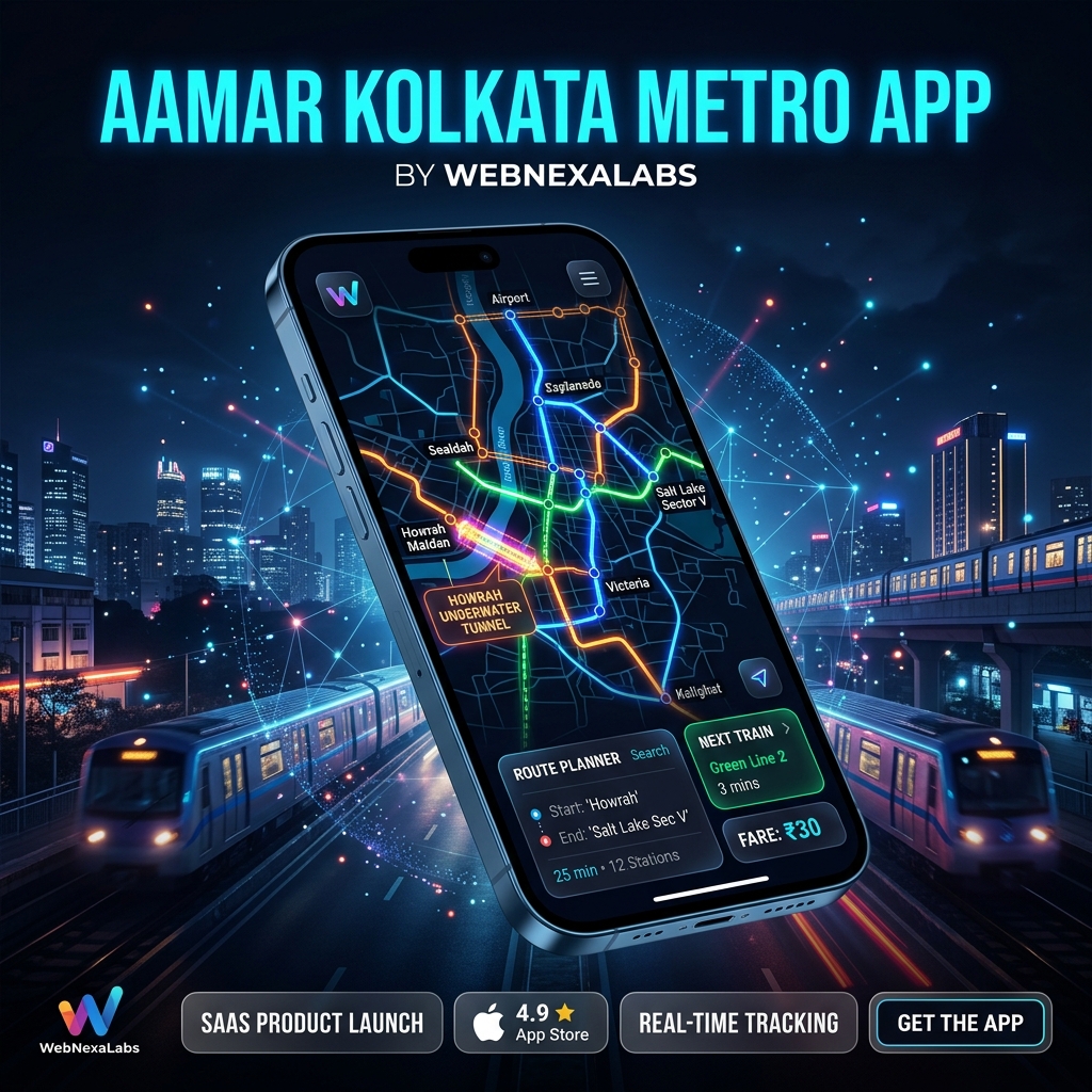 Introducing Aamar Kolkata Metro: How WebNexaLabs Engineered the Ultimate Smart Transit & Route Planner App for Kolkata